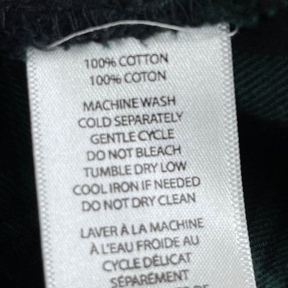 BEACHLUNCHLOUNGE Womens XS Blue Green Plaid Flannel Ruffle Sleeve Dress Pockets - Picture 13 of 14